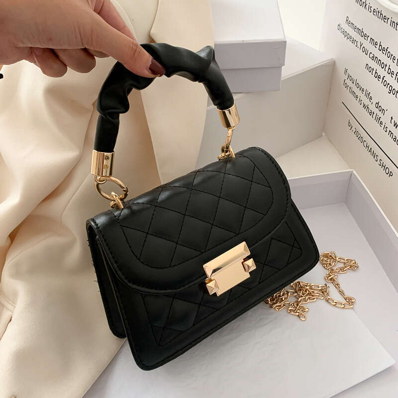 Women's Trendy INS Ladies 2025 Classic Korean Fashion Internet Celebrity Handbag Small Square Chain Crossbody Bag