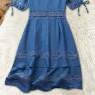 Spring Summer New Women's Fashion Elegant Chic Waist-Cinching Slimming Lace Dress