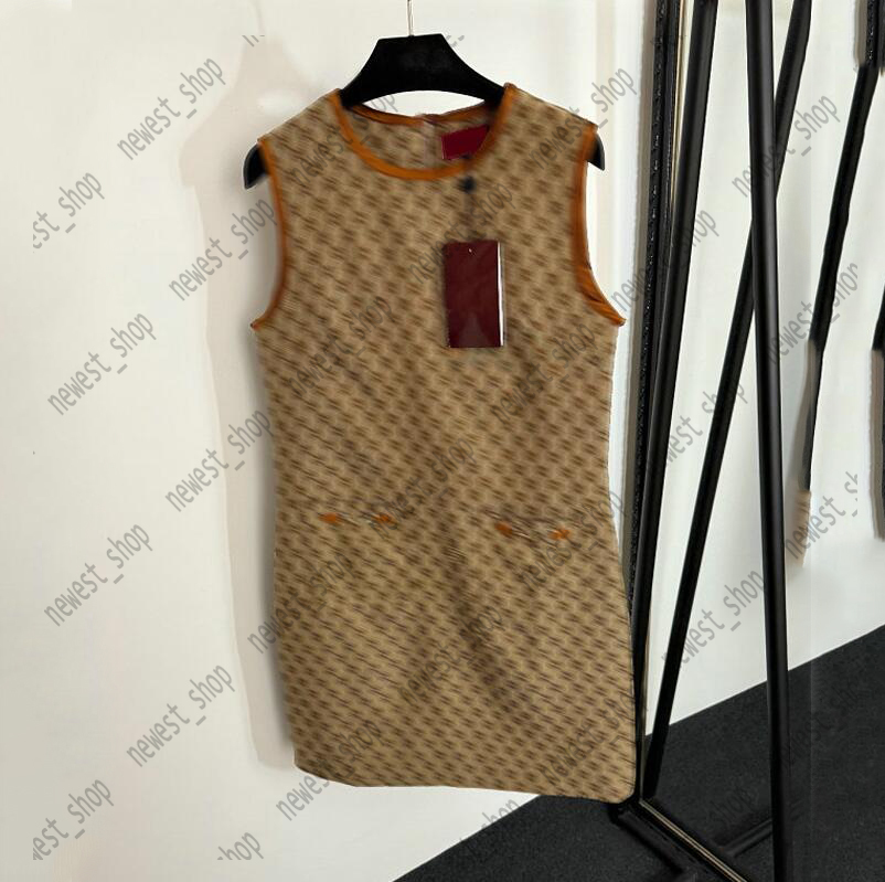 25SS Summer Womens Dresses designer women Letter jacquard sleeveless vest dress lady luxury Ladies montage print skirt
