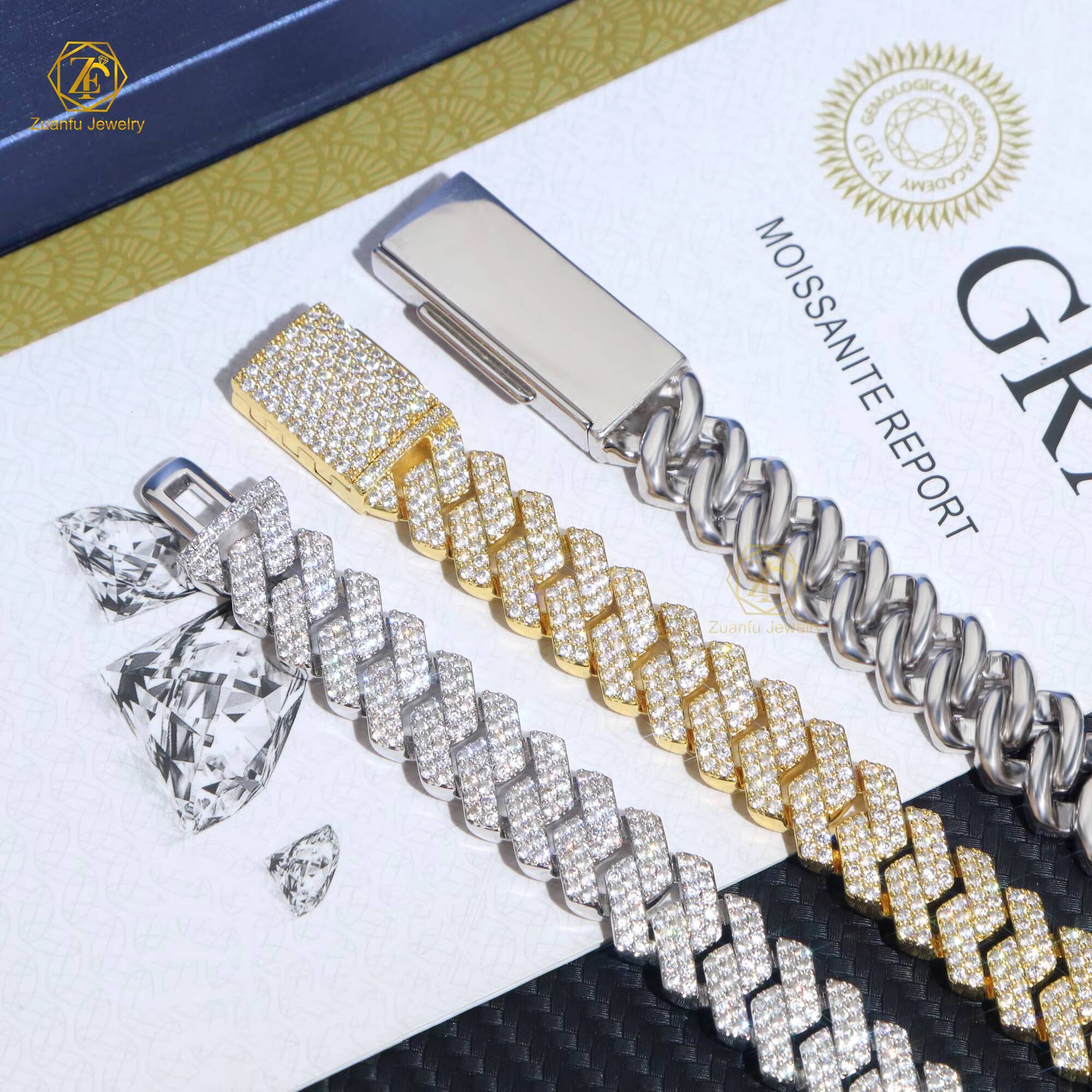 6mm-14mm Cuban Necklace Custom Hip Hop Jewelry Ice Out Moissanite 925 Sterling Silver Cuban Link Chain for Men