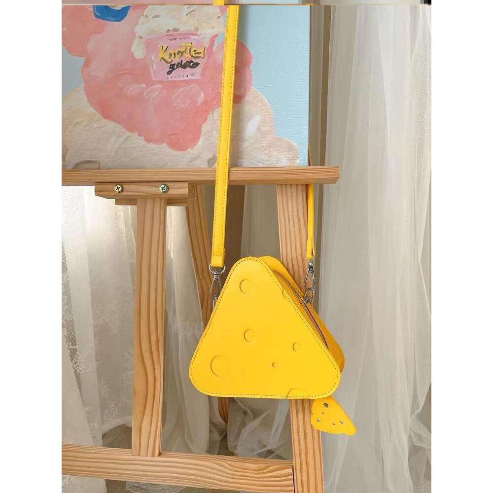 Cute Hole Design Cheese Small for Women 2025 New Fashionable Personality Creative Triangle Single Shoulder Crossbody Bag