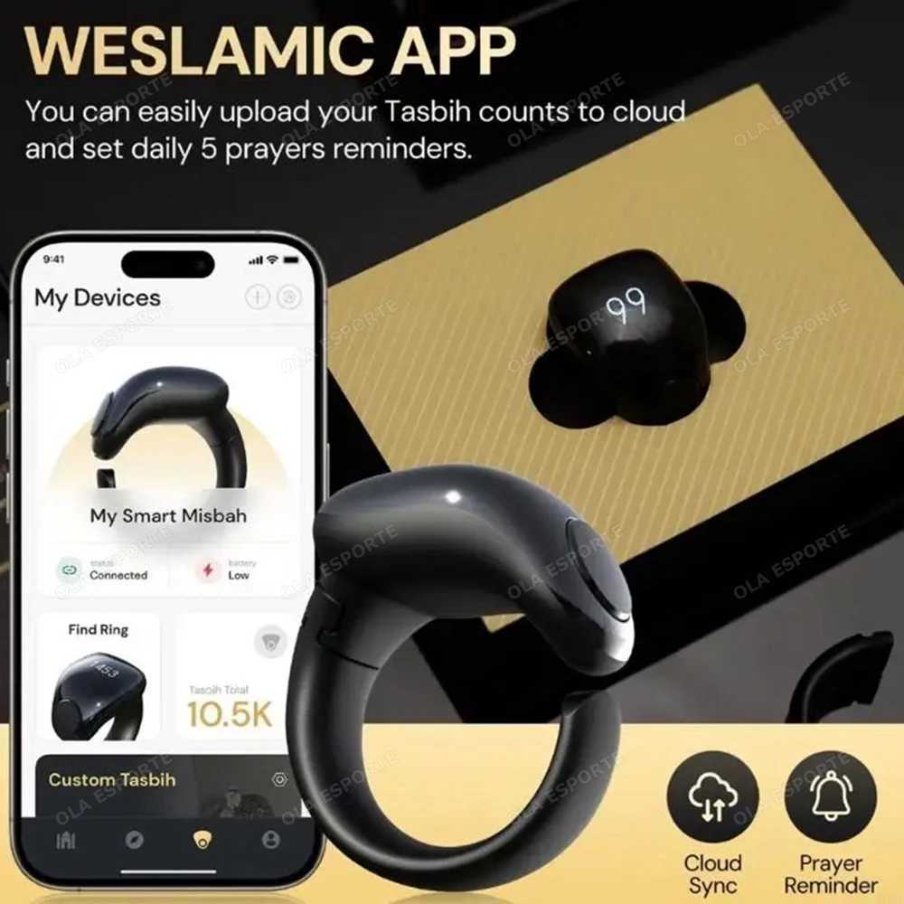 2025 Adjustable Smart Tasbih Tally Digital Counter for Muslims Tasbeeh Zikr Ring Vibration Reminder Waterproof Electronic Rosary W250717