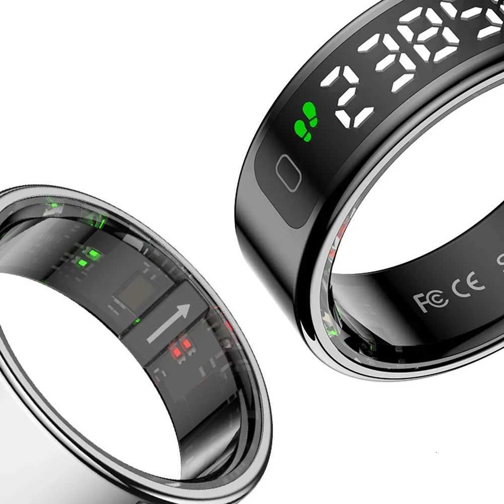 11 Smart Ring with Display Screen and Touch Fitness Sleep Monitor 5 ATM Waterproof Smart Ring Fitness Ring for Android IOS W250717