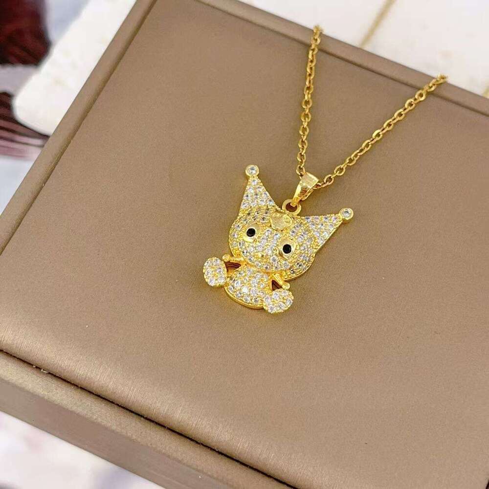 New Kuromi Pendant Titanium Steel Full Dia Cute Cartoon Little Devil Jewelry Accessory Cb7