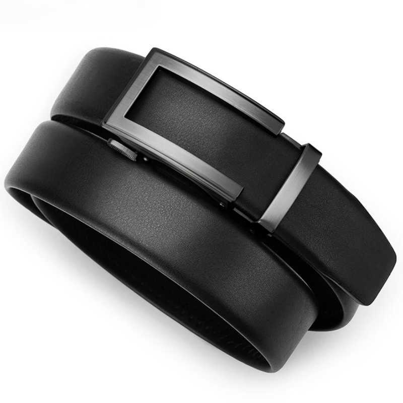 Fashion Men Genuine Leather Belt Automatic Buckle Adjustable Ratchet Belt Jeans Belt Formal Belt W250717