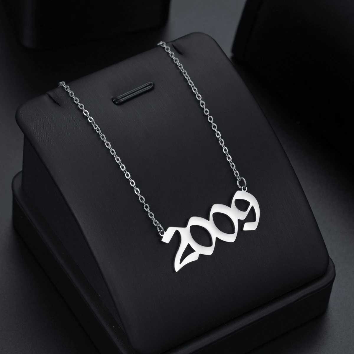 1980-2021 Birth Year Necklaces for Women Men Choker Date Number Pendant Necklace Jewelry Commemorative Gift XJ250717