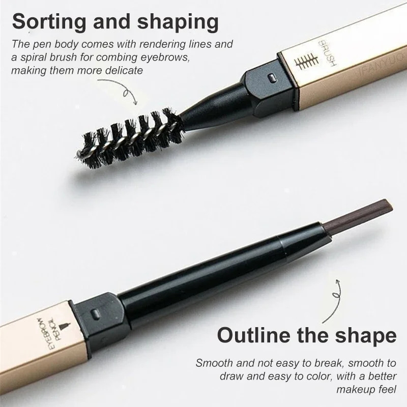 Double Headed Rotable Eyebrow Pen Waterproof Matte Eyebrow Pencil Makeup Lasting Brown Non-Smudged Eye Brow Pencil Cosmetics 250712