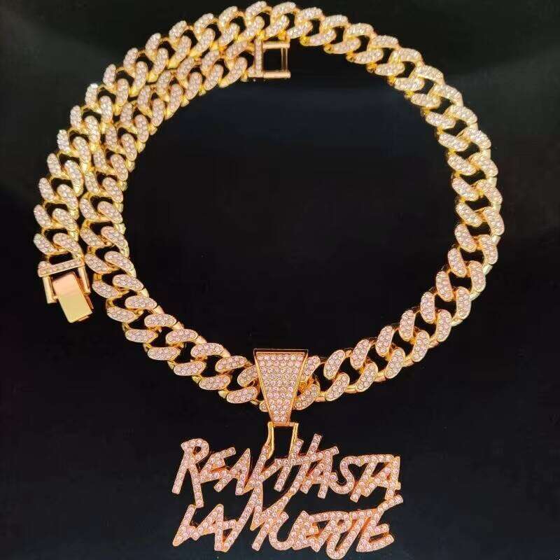 New Ice Double Row Letter Pendant Necklace for Men and Women with Fashion Party Accessories