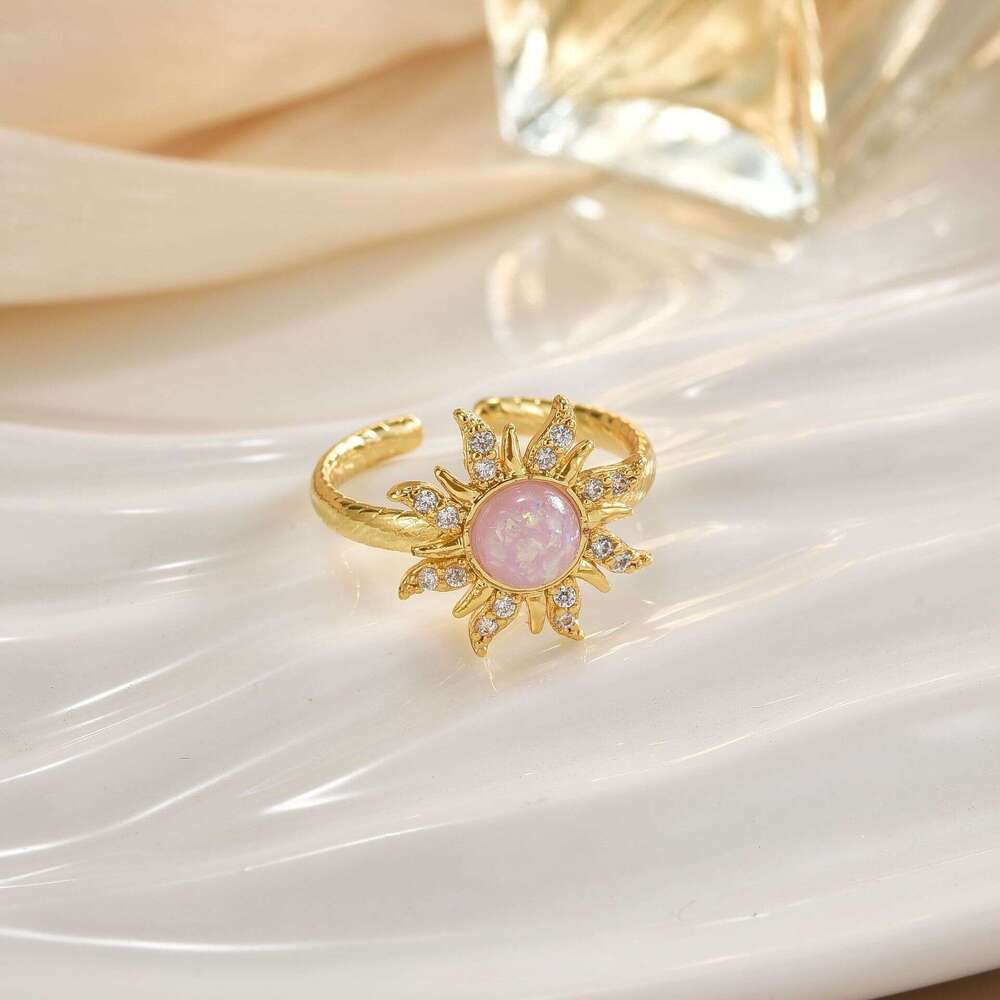 Amazon Shein Sun Heart Crown Geometric Design Light Luxury Fashion Ring Women's Jewelry E8e
