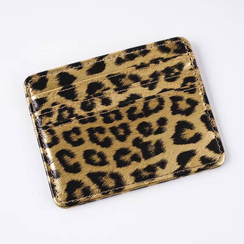 Unisex Classics Leopard Print Wallet Bags PU Leather Business Id Credit Holder Case Bank Bus Card Cover Purse ddmynov
