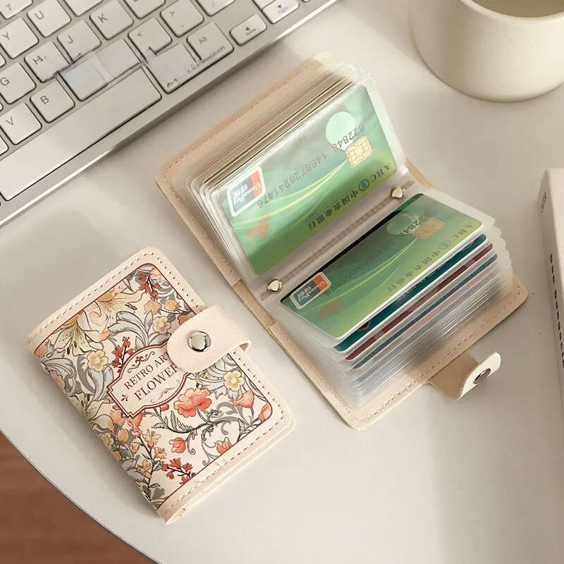 2024 New Flower Women's Oil Painting Multi slot Bank Certificate Bag Large Capacity Card Pack #6 ddmykukumalu