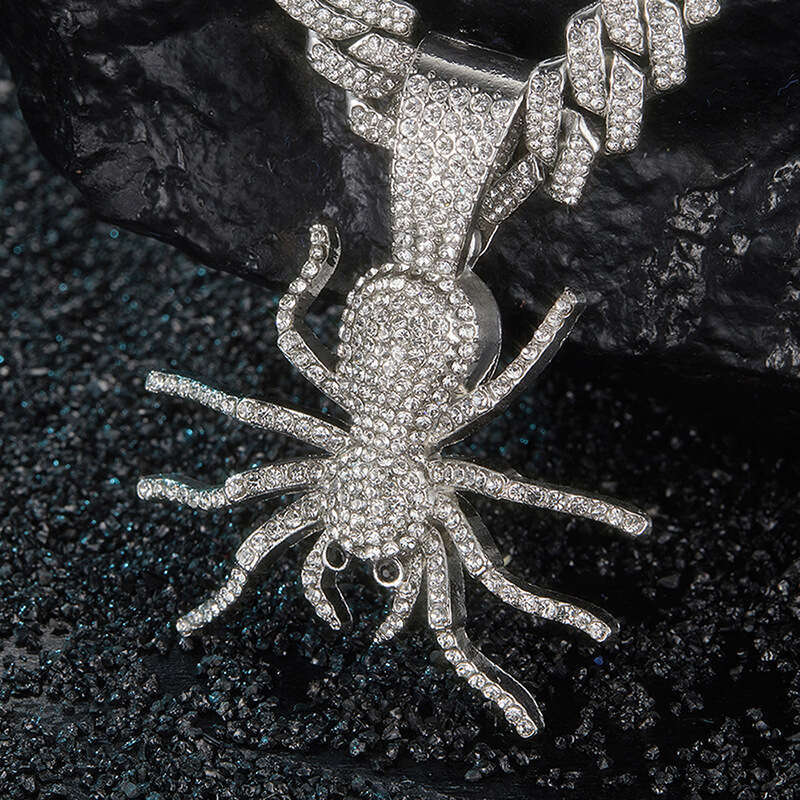 Full Dia Spider Pendant Hip-Hop Style Creative Versatile Unisex Alloy Necklace