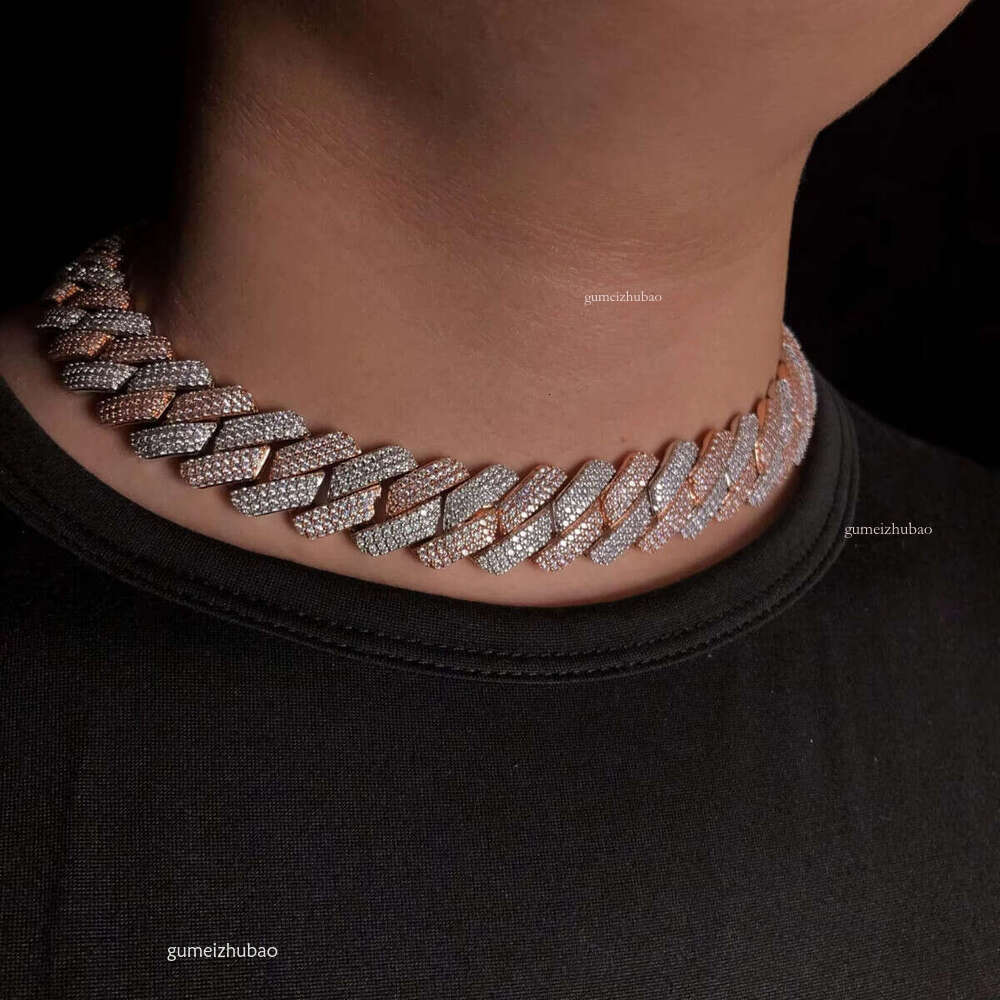 Designer necklaceTwo colors new 22mm Moissanite Dias Cuban ice chain vvs designer top jewelry necklace