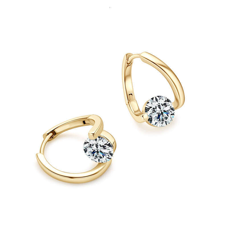 New Korean INS Style Irregular Fashionable Light Moissanite Sier Earrings 590