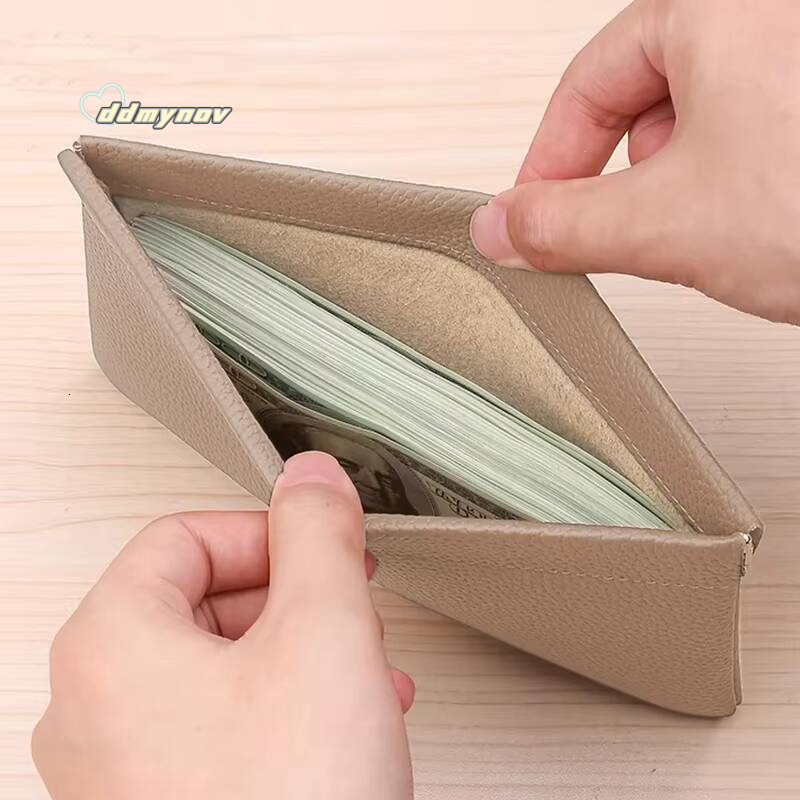 Self-Closing Artificial Leather Long Wallet Passport Drivers License ID Holder Headphone Data Cable Storage Cash Pouch ddmynov