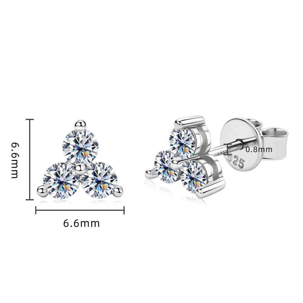 New Simple Elegant High-End Clover Earrings For Women, Pure Sier Moissanite Ear Jewelry A15