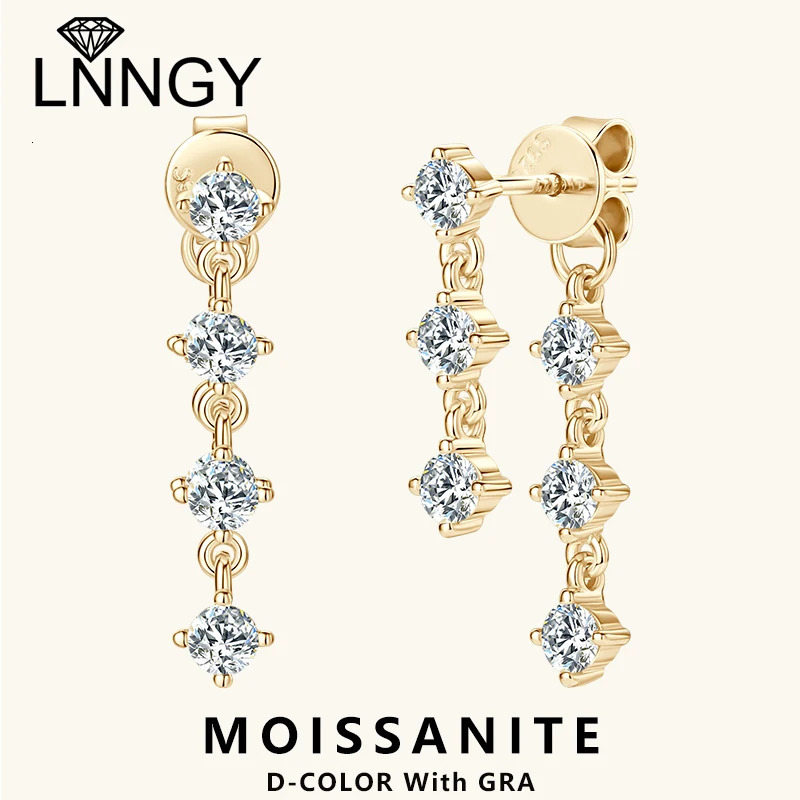 Lnngy m Drop Earrings 925 Sterling Silver Tassel Chain Earring For Women Girls Wedding Party Charms Jewelry Gift 250716