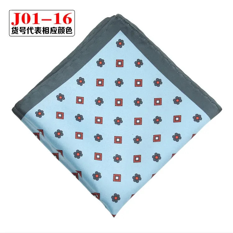 Men Pocket Square Print Real Satin Small Scarf Gentleman Business Suit Shirt Chest Handkerchief 2424cm 250704
