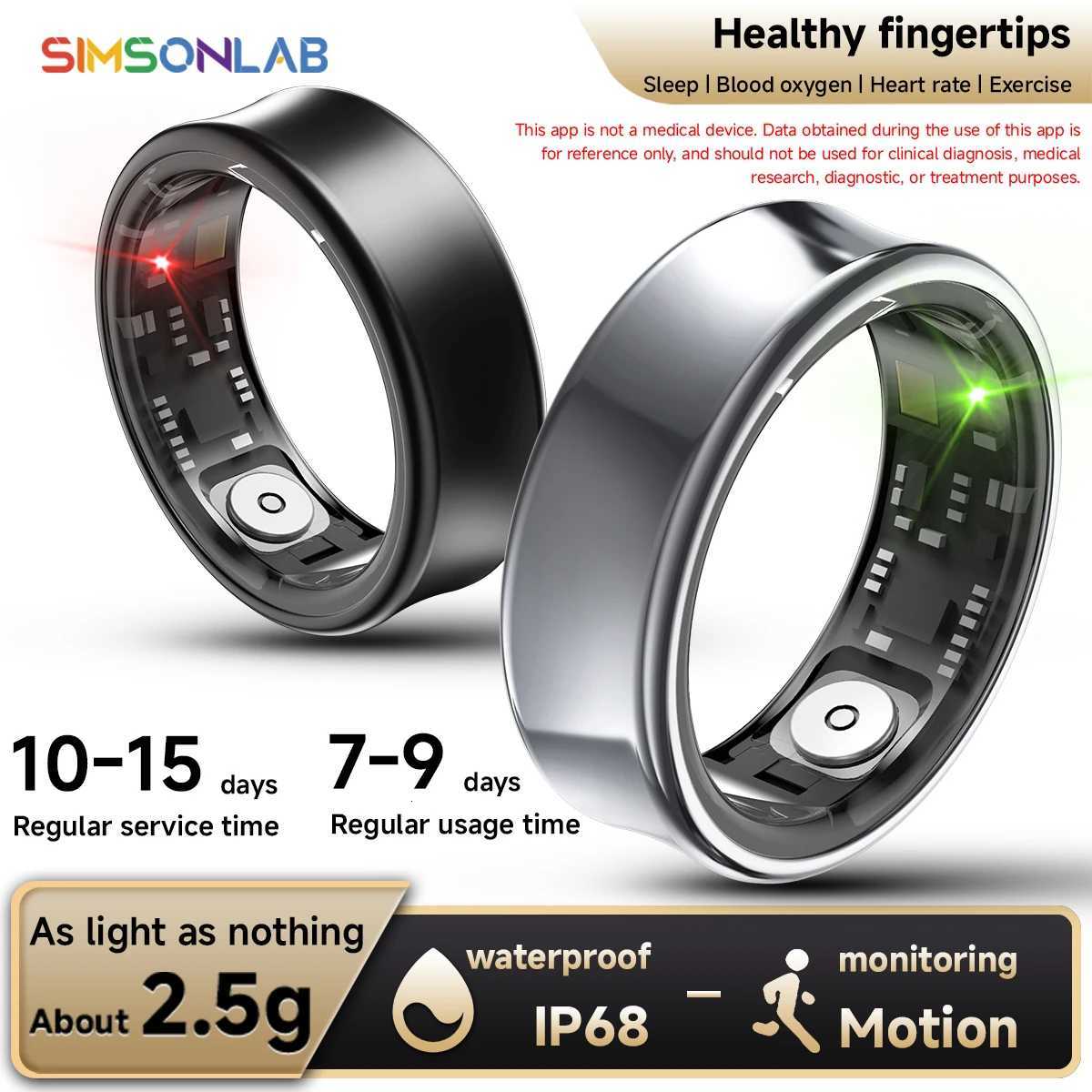 2024 NEW Mens Smart Ring Womens Fitness Tracker Exercise Monitoring Waterproof SmartRing with Video Swiping and Reading W250717