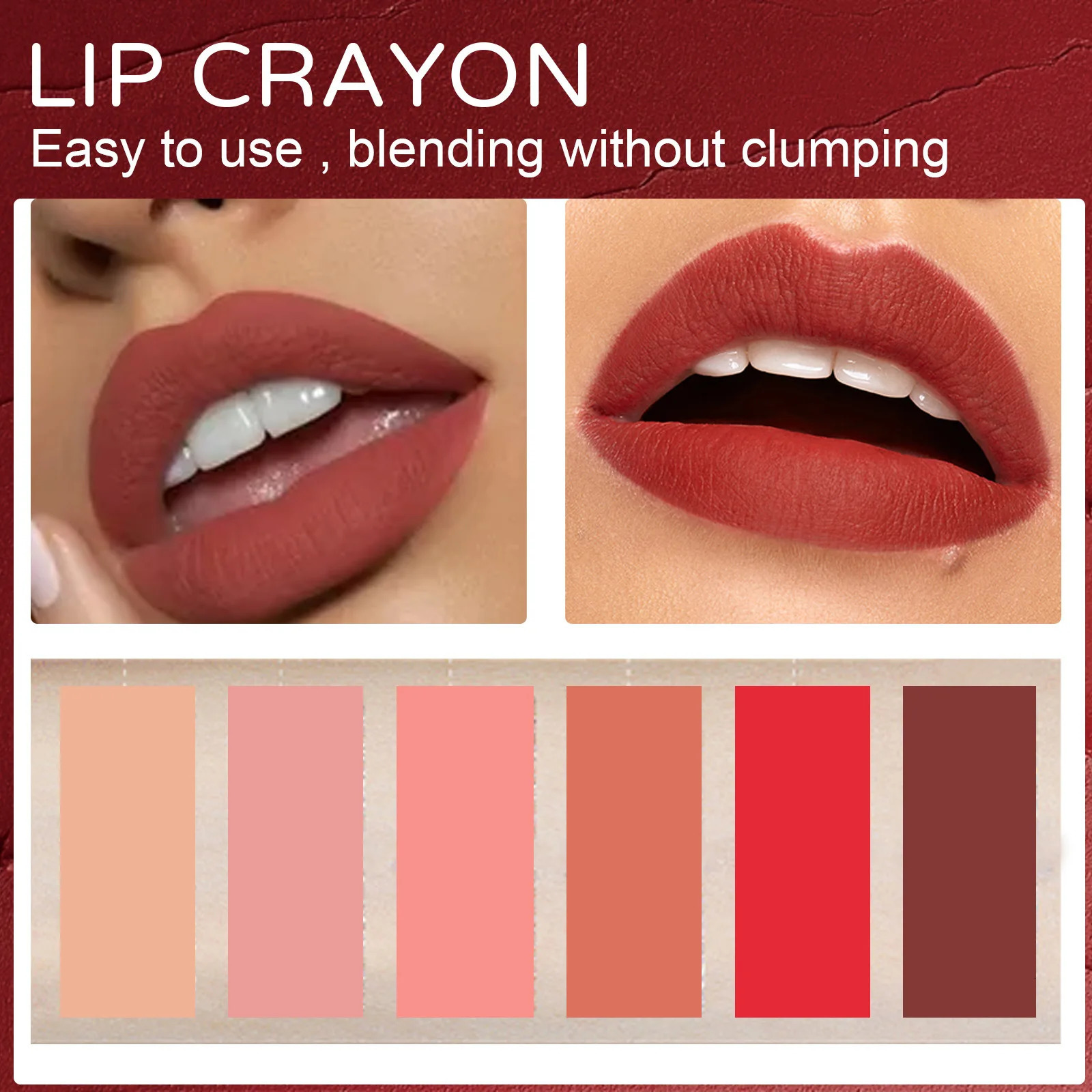 Waterproof Matte 6 Colors Lip Liner Pencil Lipstick Long Lasting Sexy Lip Tint Non-stick Cup Moisturising Lips Makeup Cosmetic 250716