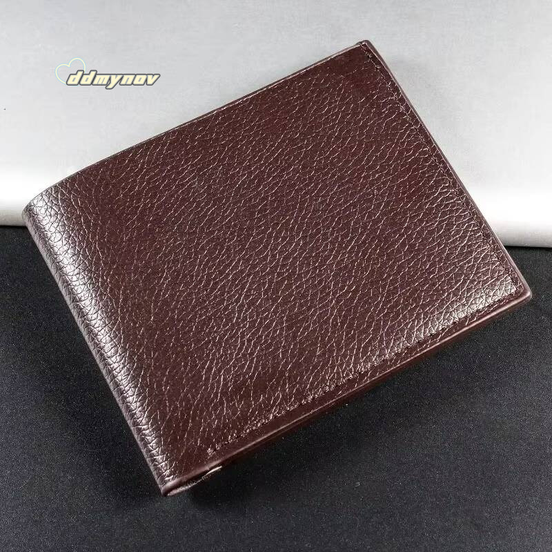 Mens Wallet Genuine Leather Men Premium Product Real Cowhide Wallets for Man Short Black Walet Portefeuille Homme ddmynov