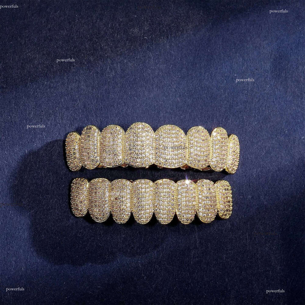 2025 Exclusive customization Moissanite Teeth Grillz iced out Hop Sier decorative braces Real Dia Bling Tooth Grills For Men