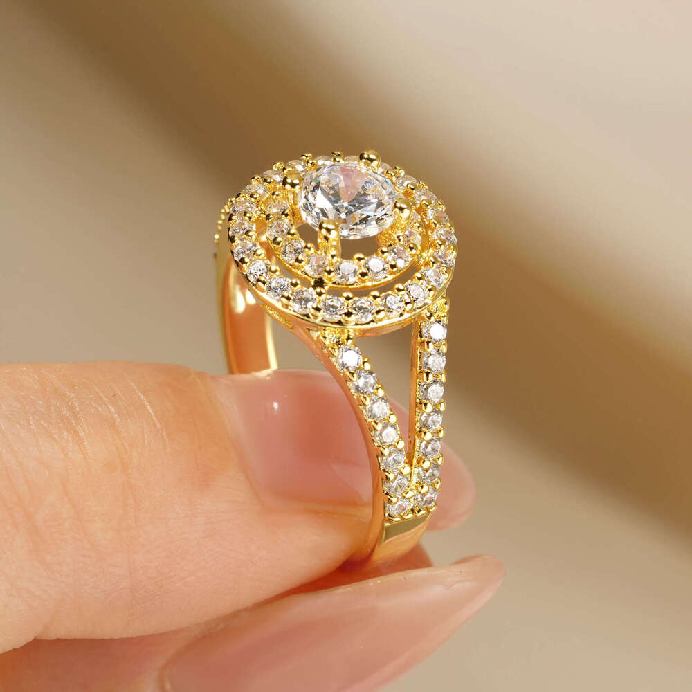 0.5 fashion Simulated Moissanite Starry Sky INS Style Light Luxury High-End Zircon Ring New Model 17C