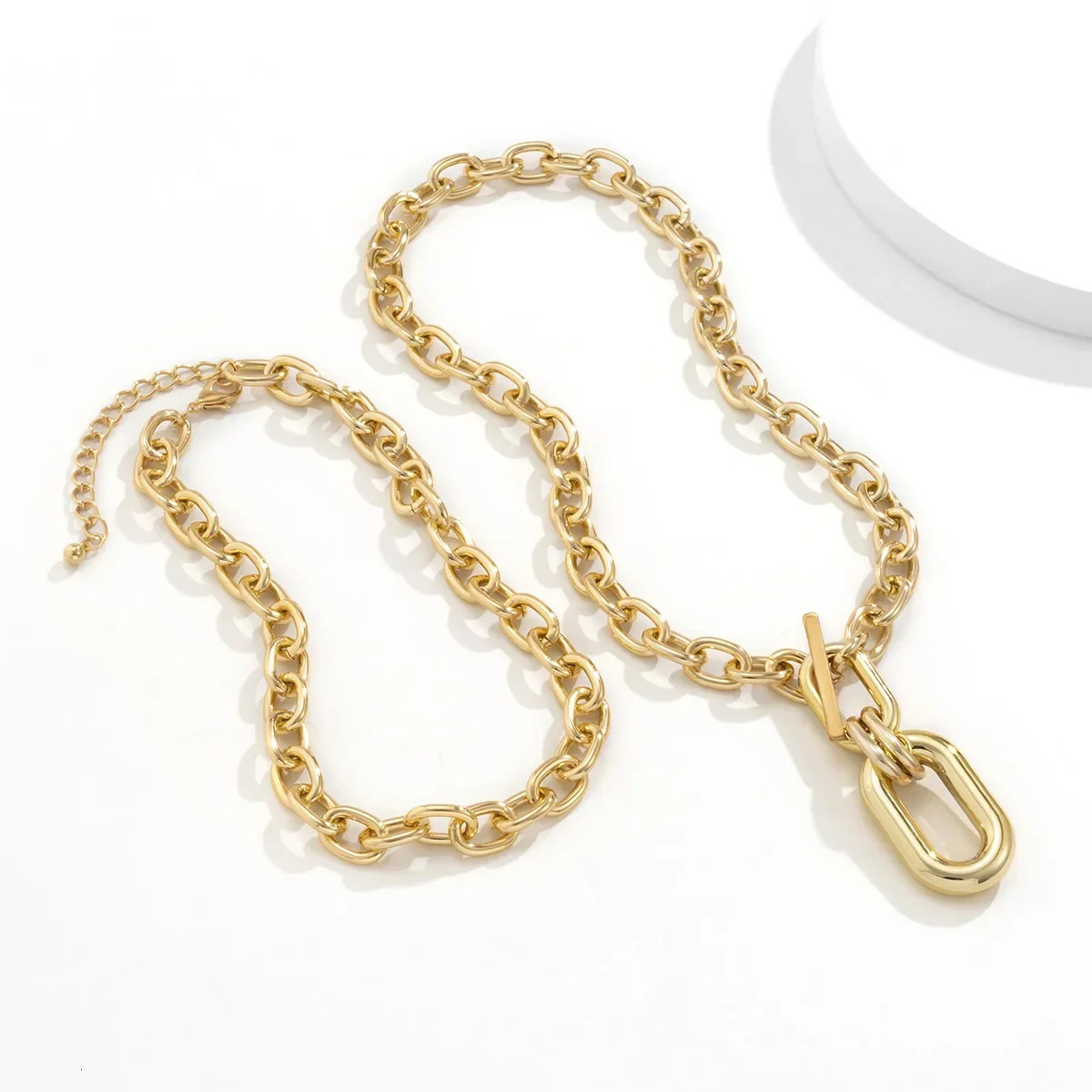 Exaggerate Big Double Layer Metal Chain Choker Necklace for Women Men Hip Hop Punk OT Buckle CCB Pendant Necklaces Jewelry Gifts 250716