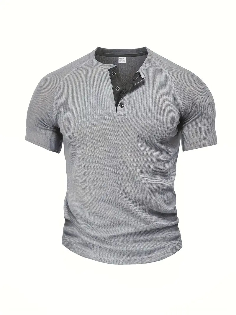 Men's Polos Summer Button-up POLO Shirt Henry Collar Pocket Casual Beach Short Sleeve Solid Color Top T-shirt Vintage Street Wea