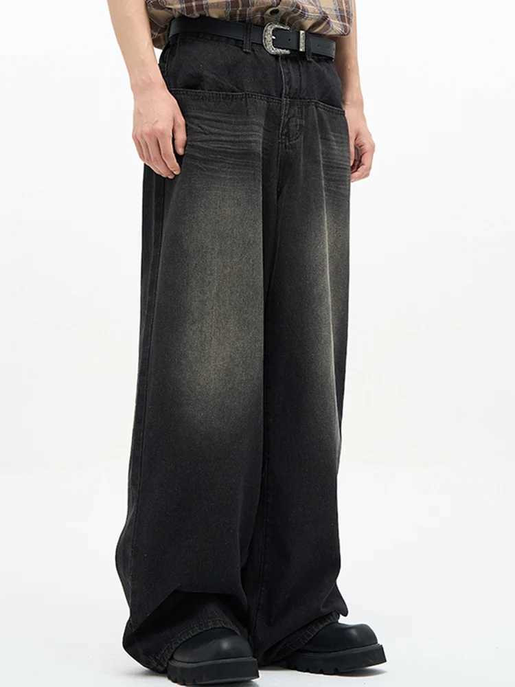 Male Classic America Hip Hop Rap Jeans Wide Leg Youth Popular Jeans Men Straight Leg Retro Loose Trousers Oversized Denim Pants R250716