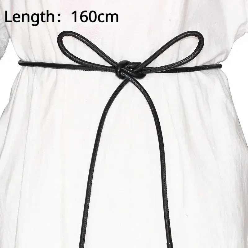 130/160cm Female Waist Chain Thin Belt Simple Decoration Tie With Dress Long Waist Rope Knotted Vintage Dresses String Waistband 250715