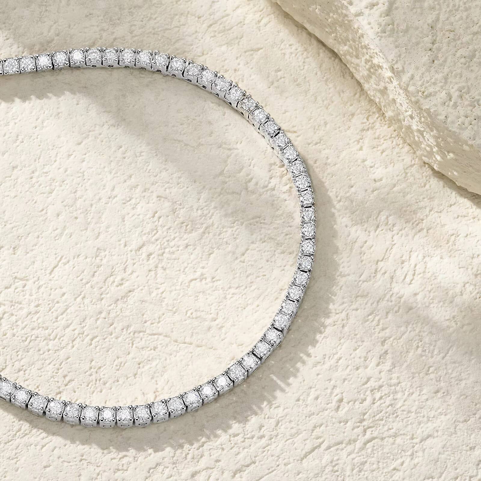 2.0mm~6.5mm Moissanite Necklace Tennis Chain 925 Sterling Silver 18K Gold Plated Gift for Women Moissanite Necklace Jewelry