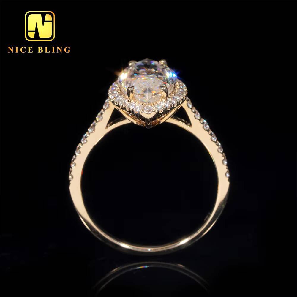 Fashion Jewelry 14K Gold Wedding Ring 3ct VVS Moissanite Marquise Cut Ring Moissanite Engagement Ring for Women