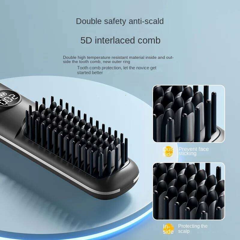 Electric Hot Multifunctional Straight Hair Straightener Comb Negative Ion Anti-Scalding Styling Tool Straightening Brush