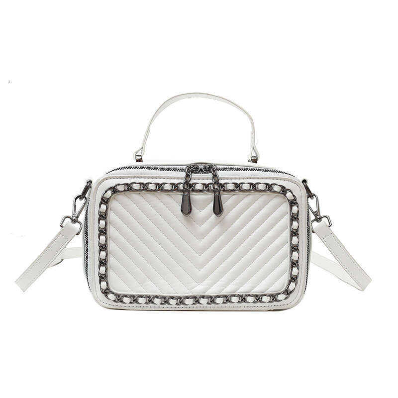 Women's Braided Shoulder Crossbody Embroidered Thread Chain Handheld Small Square Bag