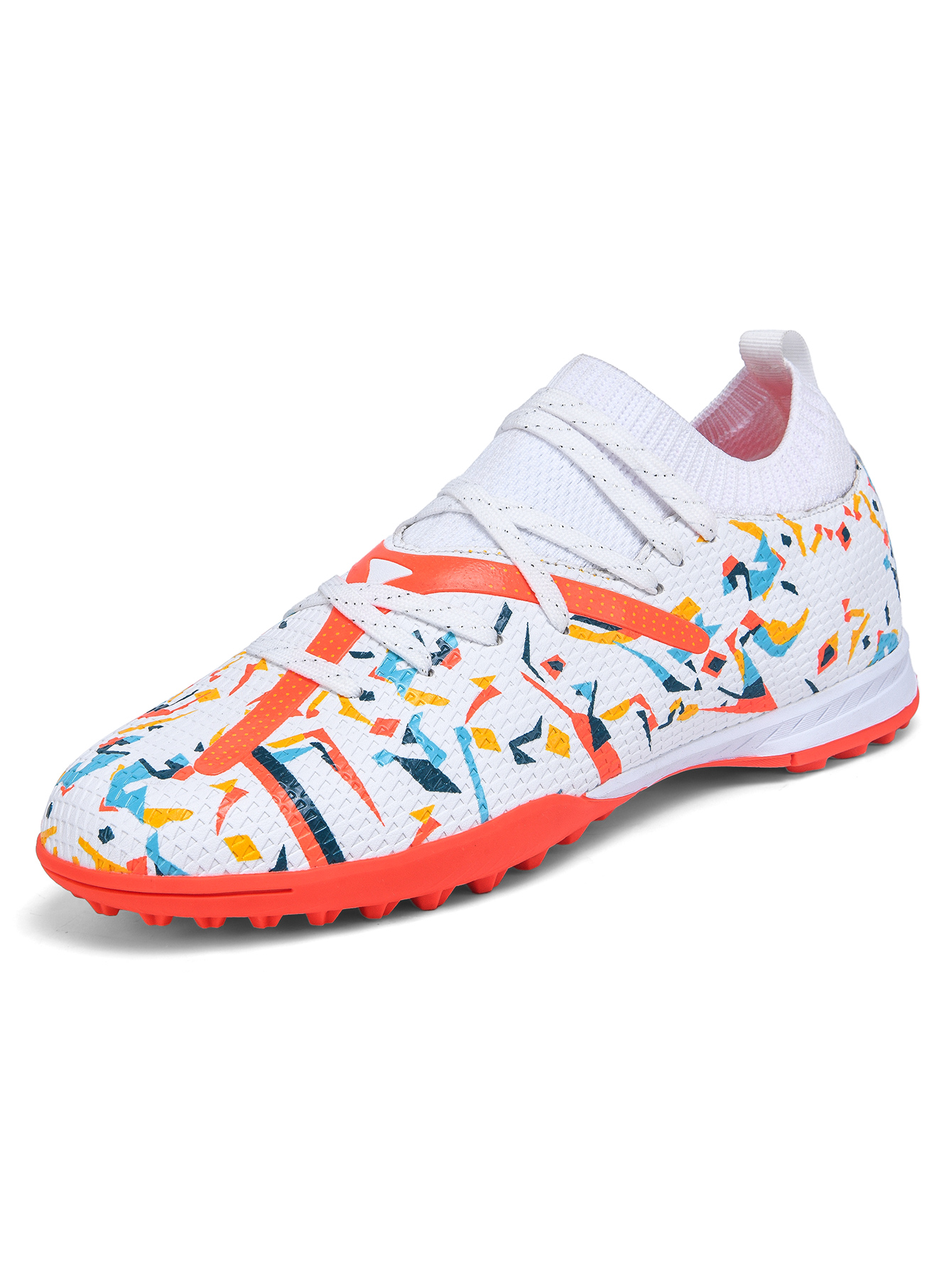 Summer Men's and Women's FG Long Spikes TF Crushing Spikes Breathable Flyknit Mesh Professional Competition Football Shoes for Adults Compet