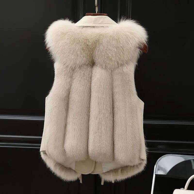 Designer Clothing Women's Fur Coat 2025 Autumn Winter Vest New Clothing Collection Spliced Fashion Fashion