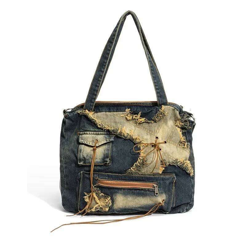 New Retro Denim Bags For Women Handbags Designer Ladies Large Capacity Fashion Shoulder Bag Sac A Main