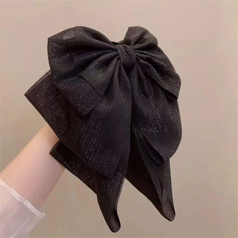 Fashion Korean style cloud bubble double-sided large bow clip womens mesh shark clip back of head flower hairpin headwear 250716