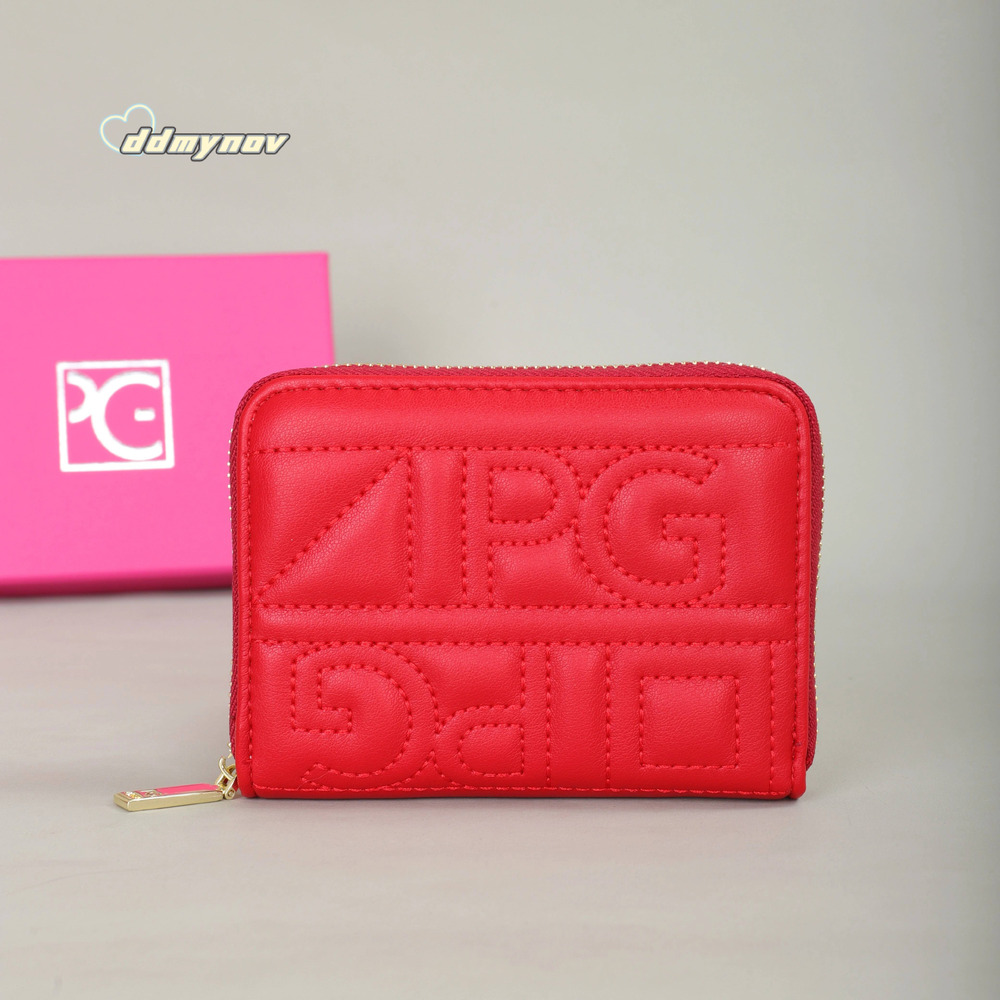 PG PATSY GARIS Fashion Classic Retro Mens and Womens Universal Letter Printed Portable Card Bag Zero Wallet ddmynov