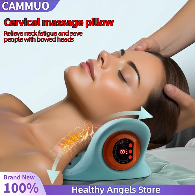 Electric Neck Stretcher Pulse Cervical Traction Relax Heating Cervical Chiropractic Traction Pillow Neck Head Acupoint Massage 250716