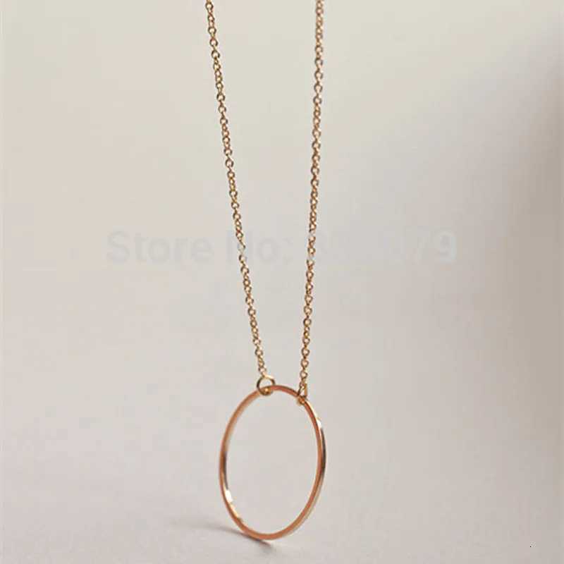 2024 Trendy New Minimalist Circle Pendants Necklaces for Women Eternity Collares Gold Color Chain Simple Design Neck Jewelry XJ250717