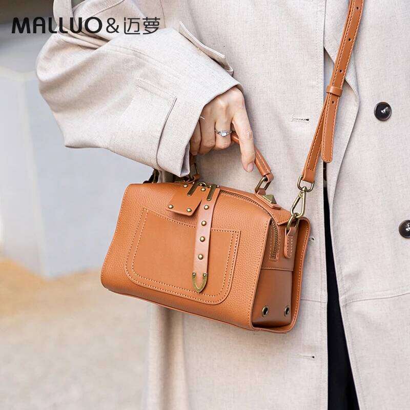 Ladies Retro Cowhide Shoulder Bags Women's Cow Genuine Leather Handbags Female Fashion Trend Designer Crossbody Bag Girls