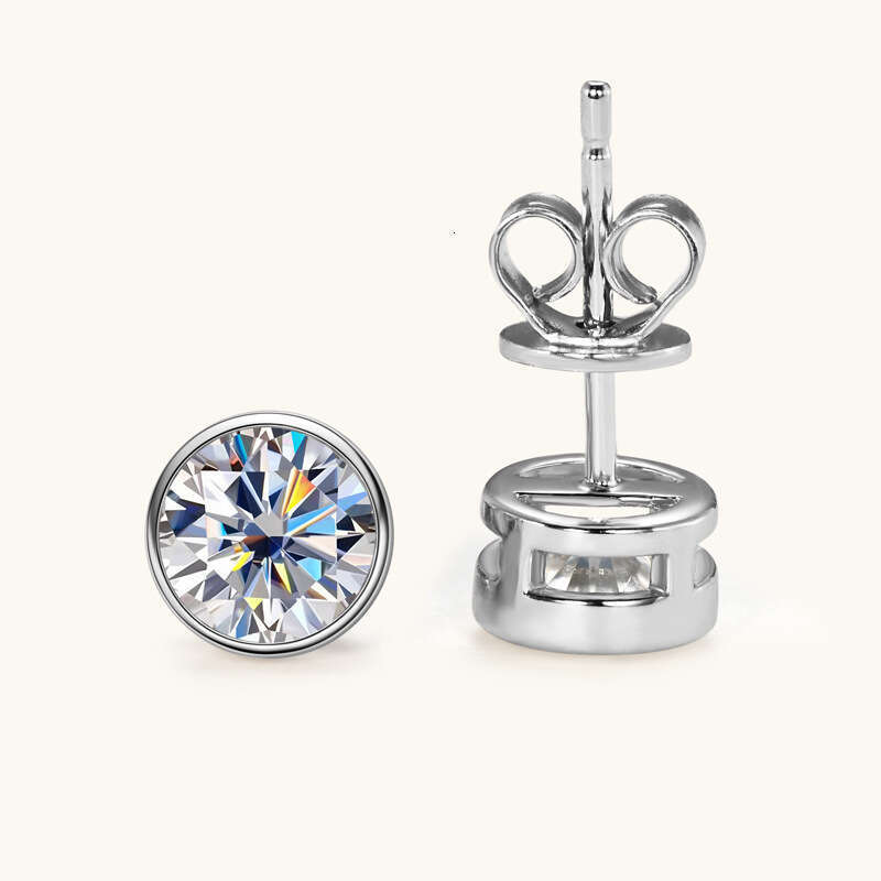 Tiktok Live S Pure Sier Light High-End Moissanite Earrings Jewelry D80