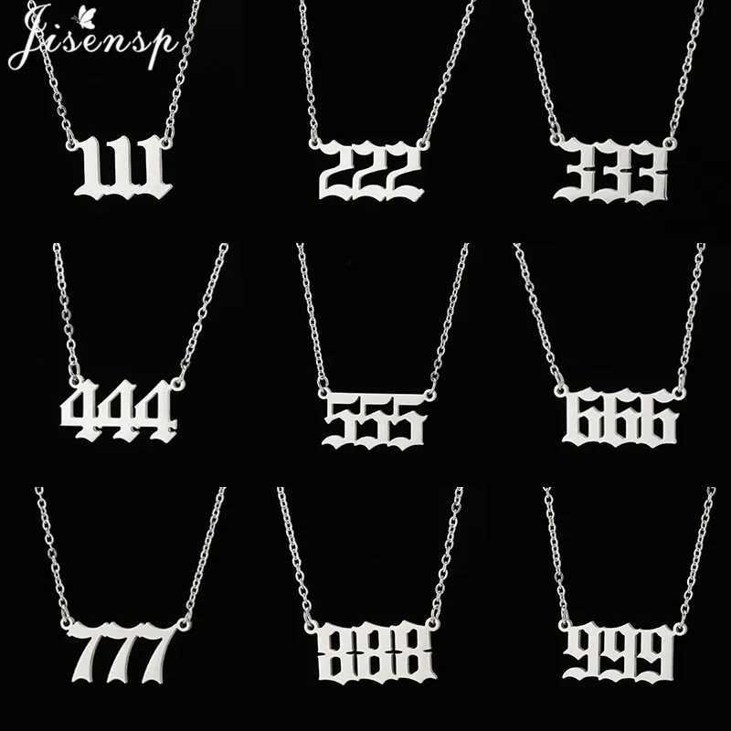 Stainless Steel Angel Number Lucky Numbers Necklaces 111 222 333 444 555 888 999 777 666 Pendant Necklace Charms Jewelry XJ250717