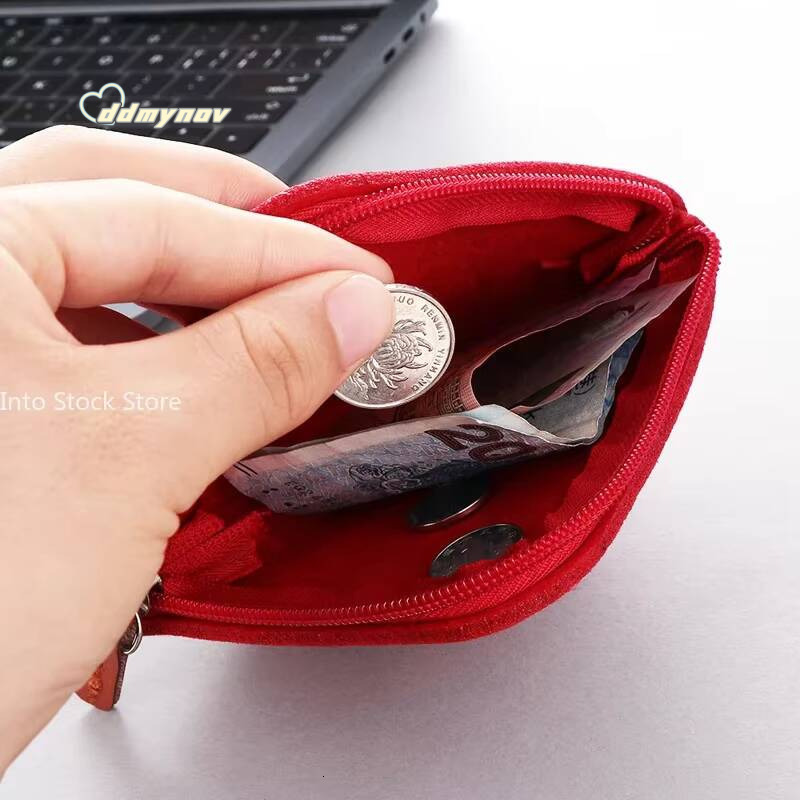 Unisex Felt Purse Bag Women Girls Mini Zipper Coin Wallet Case Casual Square Money Change Card Key Holder Pouch ddmynov