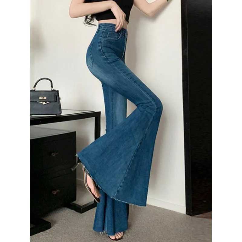 Fishtail Big Flared Jeans for Women in Autumn Hot Girl with High Waist Slim Temperament Wide-legged Pants Big-legged Pants R250716