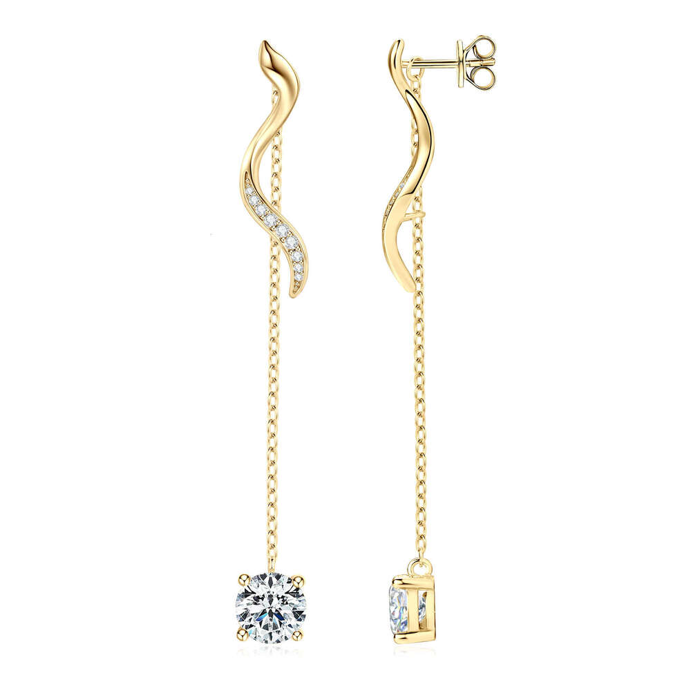 Fashion Long Tassel Niche Moissanite Earrings Elegant High-End Feel Pure Sier Ear Jewelry Gift For Best Friend C9e