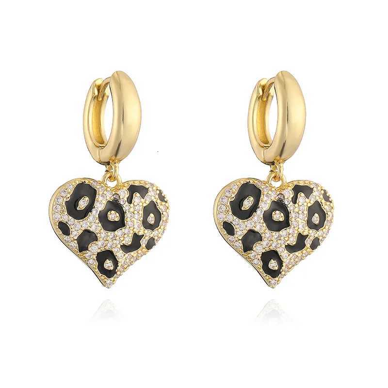 3 Styles Of Heart-shaped Clover Leopard Print Pattern Inlaid With CZ Stone Womens Pendant Earrings Fashionable Jewelry y250715