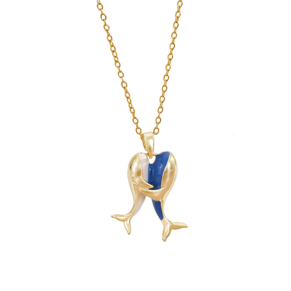 INS Simple Niche Design Elegant Pendant Fish You Love For Women High-End Whale Necklace E61